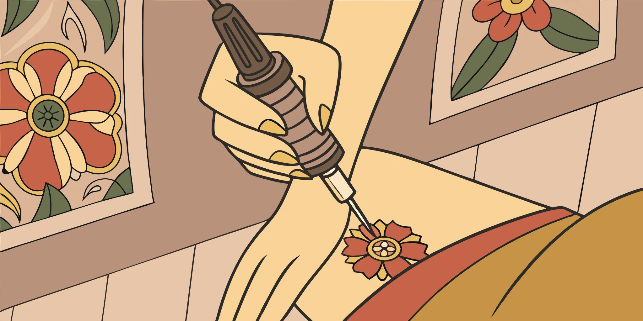 Top-rated Brooklyn tattoo shop: Floral tattoo design.